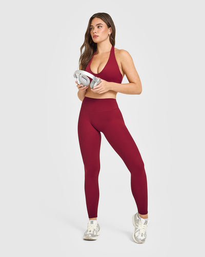 SoftMotion™ High Waisted Leggings in Ruby Red | Oner Active