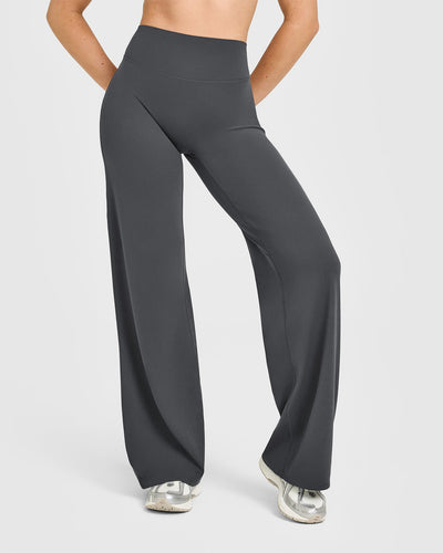 SoftMotion™ Straight Leg Bottoms with White Logo | Coal