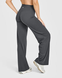 SoftMotion™ Straight Leg Bottoms with White Logo | Coal