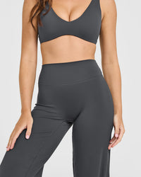 SoftMotion™ Straight Leg Bottoms with White Logo | Coal