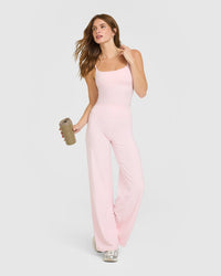 SoftMotion™ Strappy Mid Vest with Built in Bra Shelf with White Logo | Ballet Pink