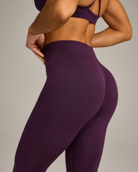 EnhanceLift™ Seamless Leggings with Grey Logo | Blackberry Purple