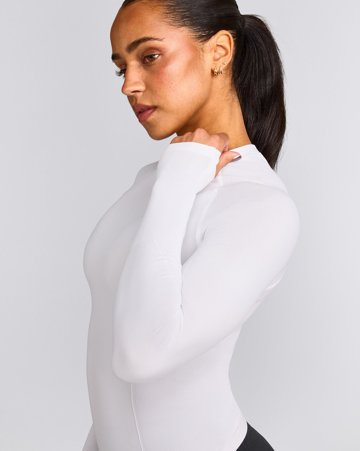 Oner Seamless Fitted Long Sleeve Regular Top | White