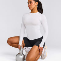 Oner Seamless Fitted Long Sleeve Regular Top | White