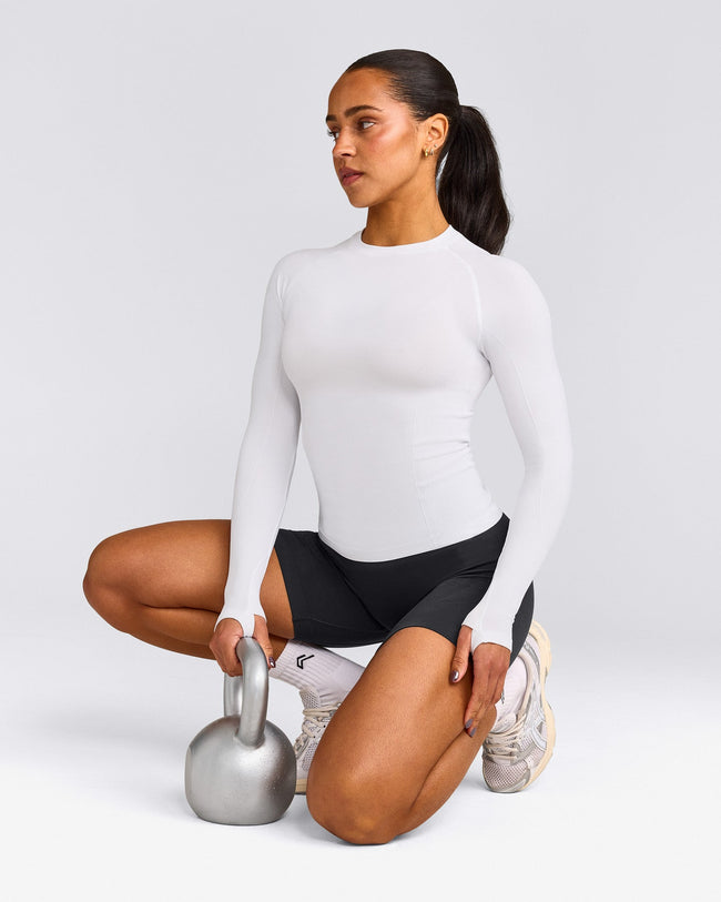 Oner Seamless Fitted Long Sleeve Regular Top | White