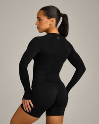 Oner Seamless Fitted Long Sleeve Regular Top | Soft Black