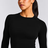 Oner Seamless Fitted Long Sleeve Regular Top | Soft Black