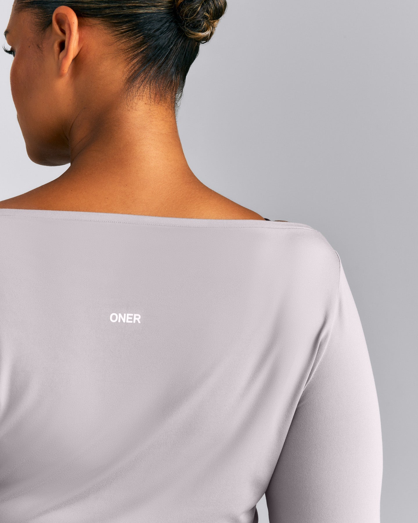 FormeSoft™ Relaxed Slash Neck Long Sleeve Top | Zinc Gray