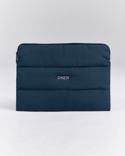 Quilted Laptop Pouch | Storm Blue