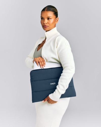 Quilted Laptop Pouch | Storm Blue
