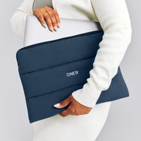 Quilted Laptop Pouch | Storm Blue