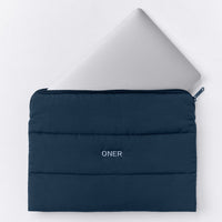 Quilted Laptop Pouch | Storm Blue