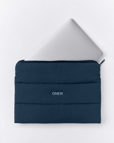 Quilted Laptop Pouch | Storm Blue