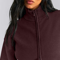 Mid Weight Cotton Knit Cardigan | Plum Brown