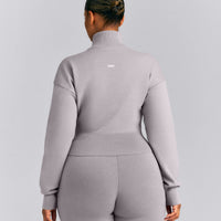 Mid Weight Cotton Knit Cardigan | Dark Zinc Gray