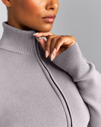 Mid Weight Cotton Knit Cardigan | Dark Zinc Gray