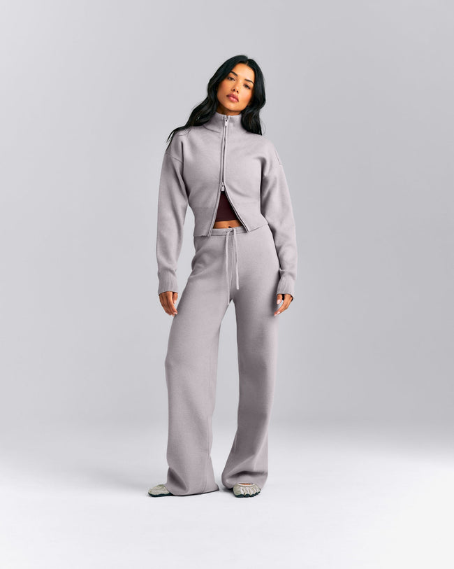 Mid Weight Cotton Knit Trouser | Dark Zinc Gray