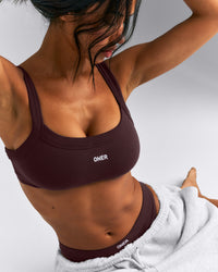 Seamless Scoop Neck Bralette | Plum Brown