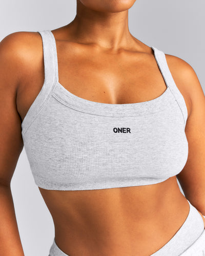 Seamless Scoop Neck Bralette | Gray Marl
