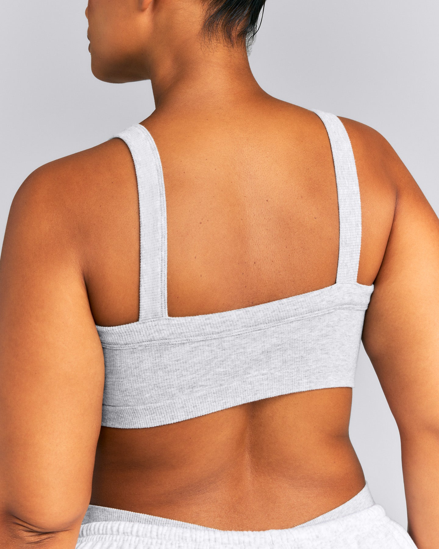 Seamless Scoop Neck Bralette | Gray Marl