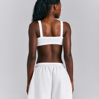Seamless Scoop Neck Bralette | White