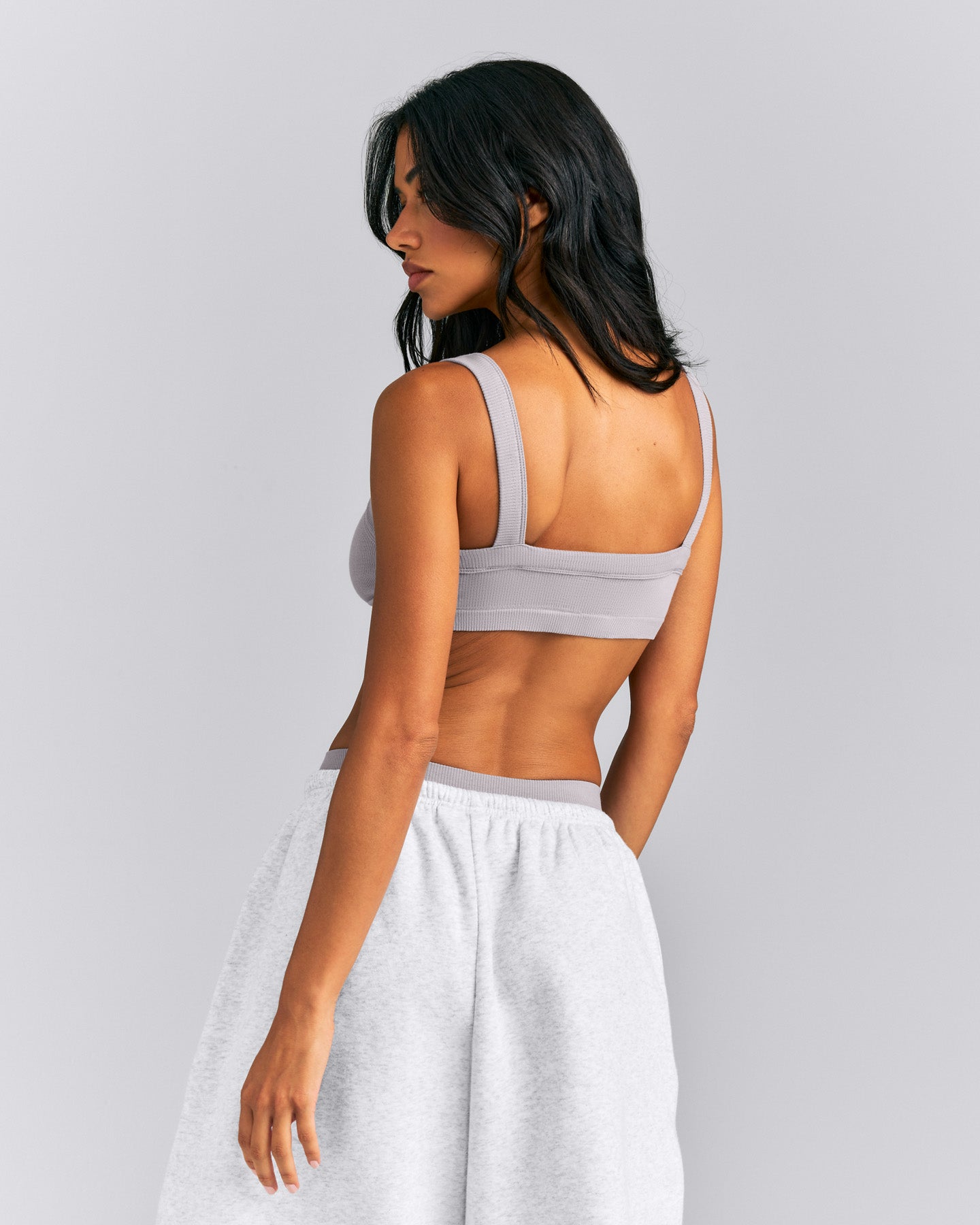 Seamless Scoop Neck Bralette | Warm Zinc Gray