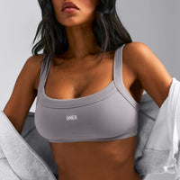 Seamless Scoop Neck Bralette | Warm Zinc Gray