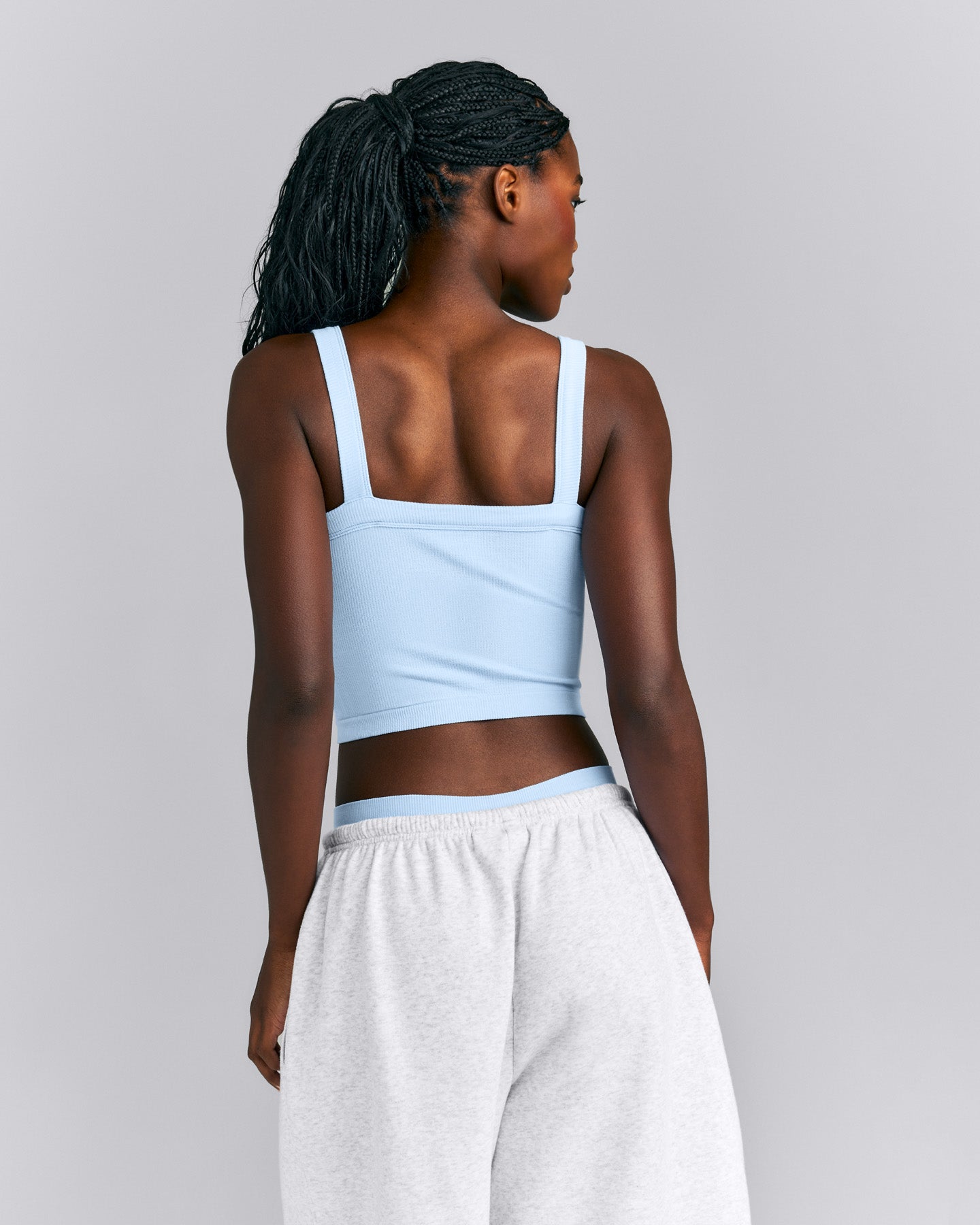 Seamless Scoop Neck Tank Top | Mist Blue
