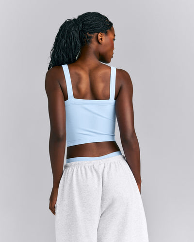 Seamless Scoop Neck Tank Top | Mist Blue