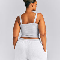 Seamless Scoop Neck Tank Top | Gray Marl