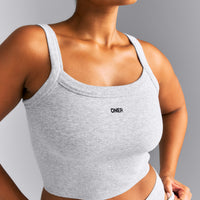 Seamless Scoop Neck Tank Top | Gray Marl