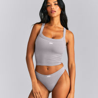 Seamless Scoop Neck Tank Top | Warm Zinc Gray