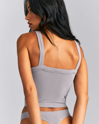 Seamless Scoop Neck Tank Top | Warm Zinc Gray