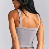 Seamless Scoop Neck Tank Top | Warm Zinc Gray