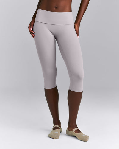 SoftMotion™ Fold Over Capri Leggings New Branding | Zinc Gray
