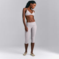 SoftMotion™ Fold Over Capri Leggings New Branding | Zinc Gray