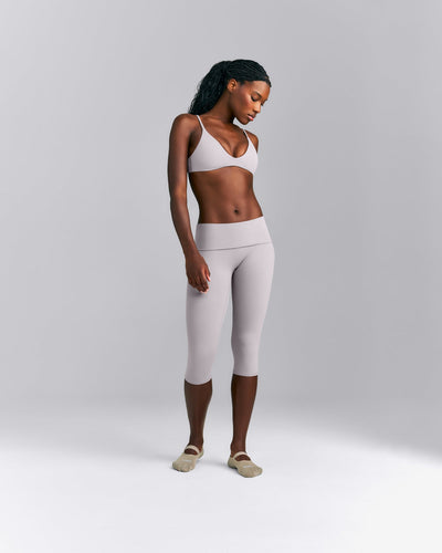 SoftMotion™ Fold Over Capri Leggings New Branding | Zinc Gray