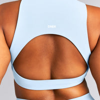 SoftMotion™ High Neck Sports Bra | Mist Blue