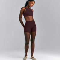 SoftMotion™ High Neck Sports Bra New Branding | Plum Brown