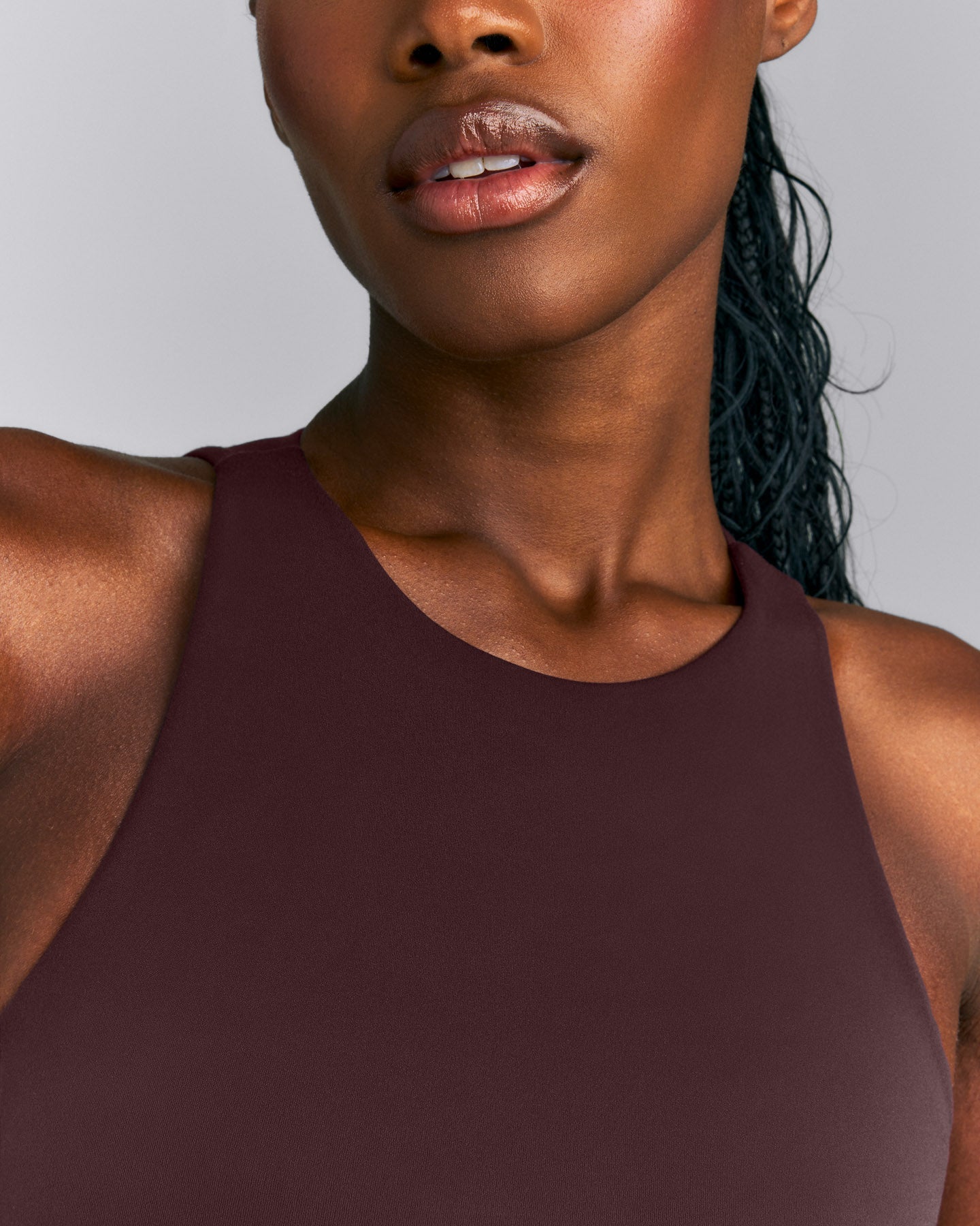 SoftMotion™ High Neck Sports Bra New Branding | Plum Brown