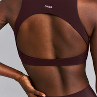 SoftMotion™ High Neck Sports Bra New Branding | Plum Brown