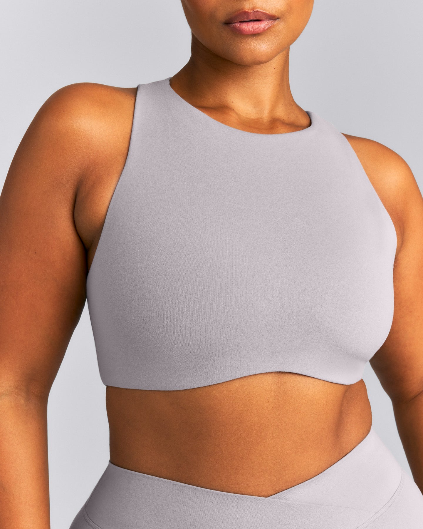 SoftMotion™ High Neck Sports Bra New Branding | Zinc Gray