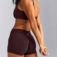 SoftMotion™ Mid Rise Micro Shorts 4" New Branding | Plum Brown