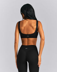 SoftMotion™ Soft Square Neck Sports Bra New Branding | Black