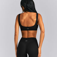 SoftMotion™ Soft Square Neck Sports Bra New Branding | Black