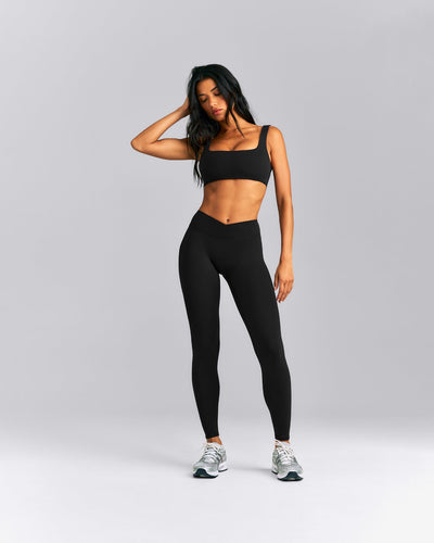 SoftMotion™ Soft Square Neck Sports Bra New Branding | Black
