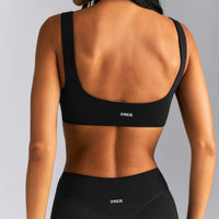SoftMotion™ Soft Square Neck Sports Bra New Branding | Black