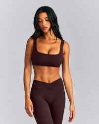 SoftMotion™ Soft Square Neck Sports Bra New Branding | Plum Brown