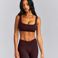 SoftMotion™ Soft Square Neck Sports Bra New Branding | Plum Brown