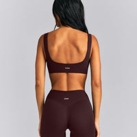 SoftMotion™ Soft Square Neck Sports Bra New Branding | Plum Brown